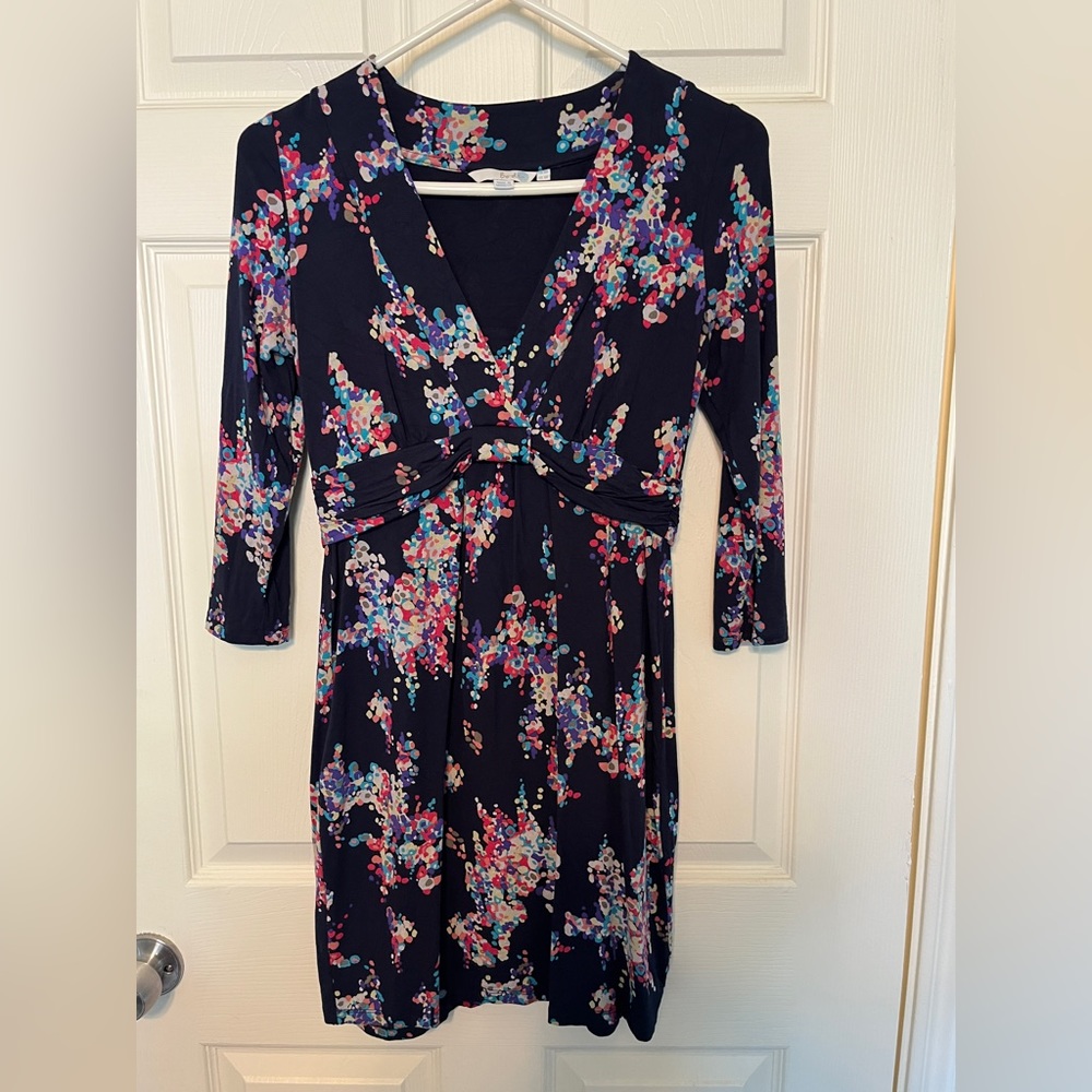 Boden navy floral jersey dress